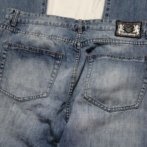 Men's English Laundry Straight Cut Distressed Blue Jeans